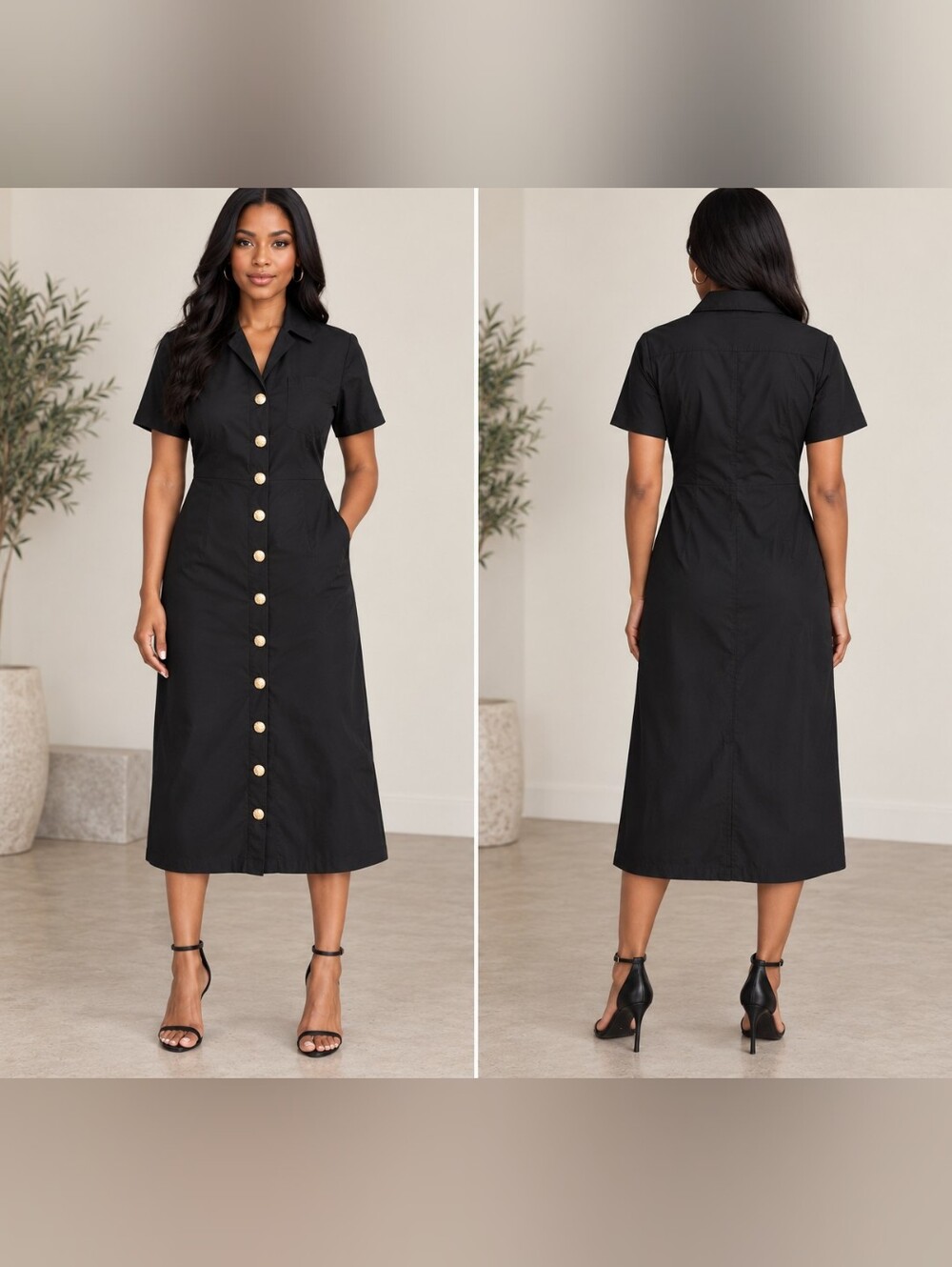 Veronica Beard Tabby Midi Dress Black Women 8 New NWT